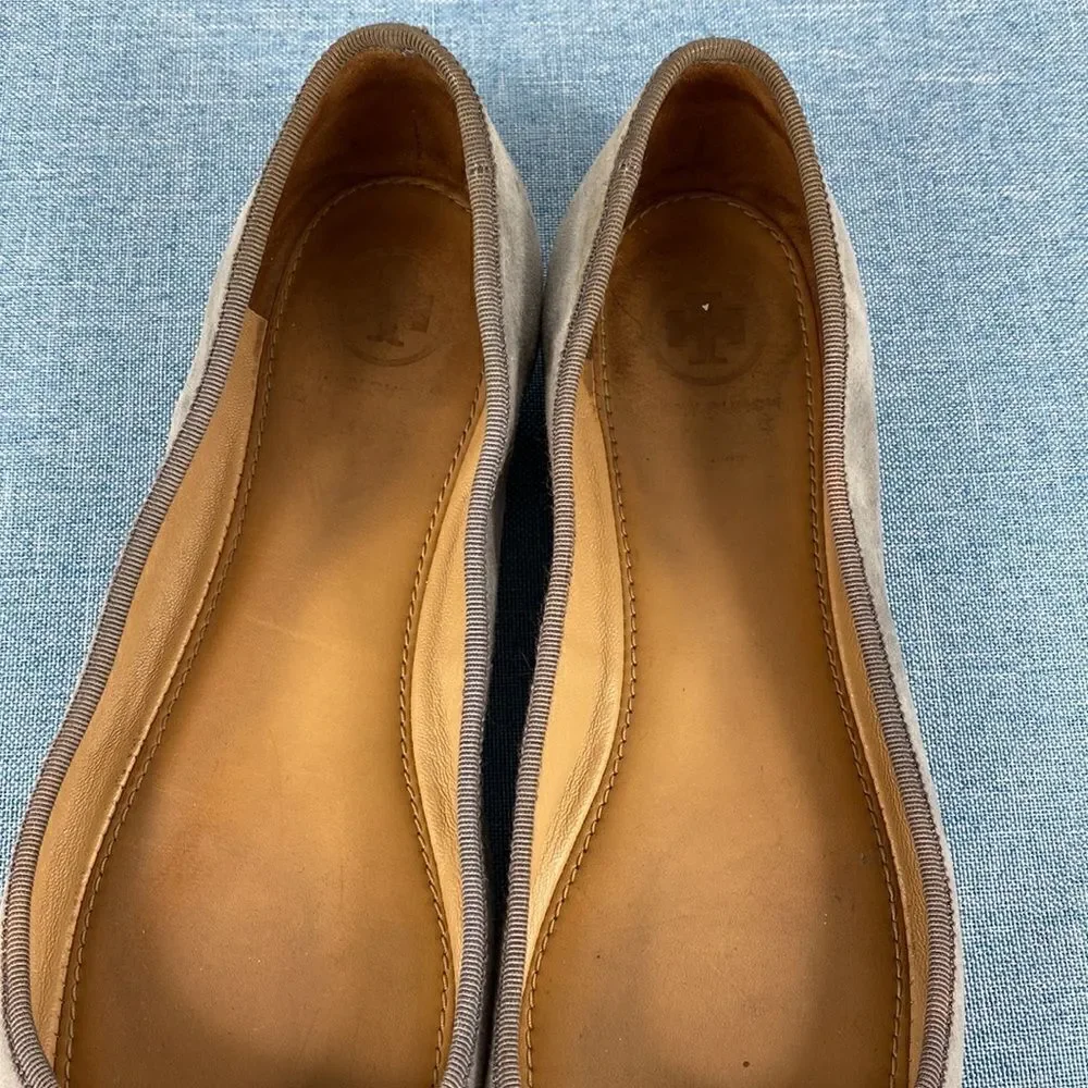 Tory Burch Carbon Grey Laila Suede Driver Ballet